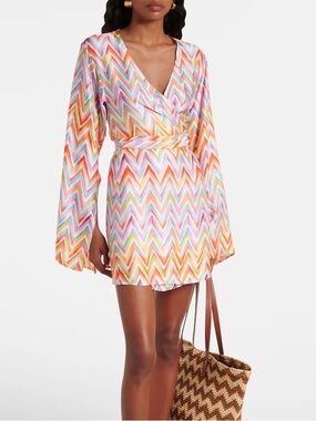 Missoni zig zag chevron wrap mini dress NWT